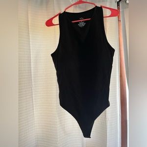 Klassy Network Black Ribbed Bodysuit